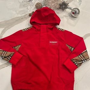 Kids Burberry Wilder Anorak Jacket sz 8 Red/Signature